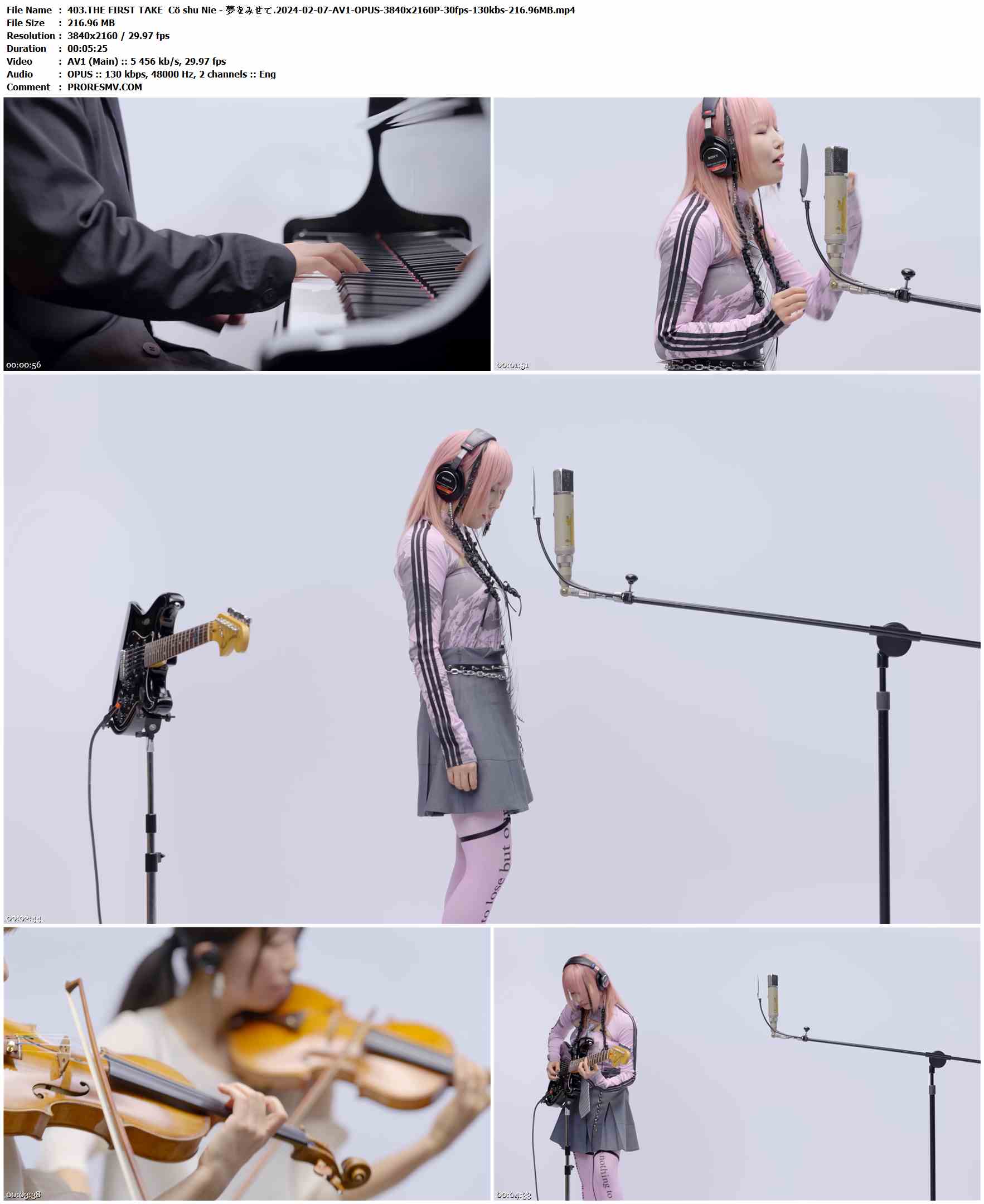 403.THE FIRST TAKE Cö shu Nie - 夢をみせて.2024-02-07-AV1-OPUS-3840x2160P-30fps-130kbs-216.96MB官方MV_高清MV